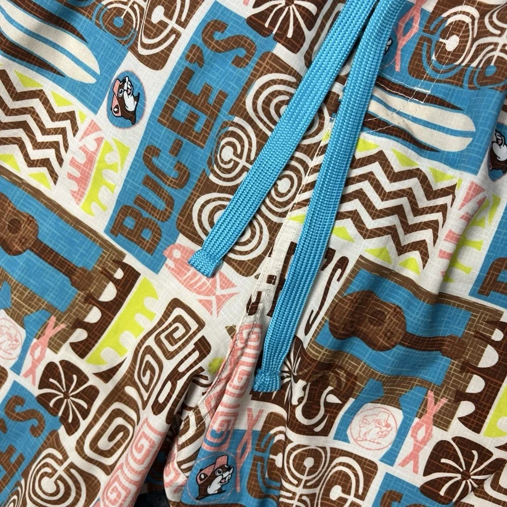 Buc-ee's Mens Swim Trunks Beach Shorts 2XL Hawaiian Surfer Beaver Pattern Bucees